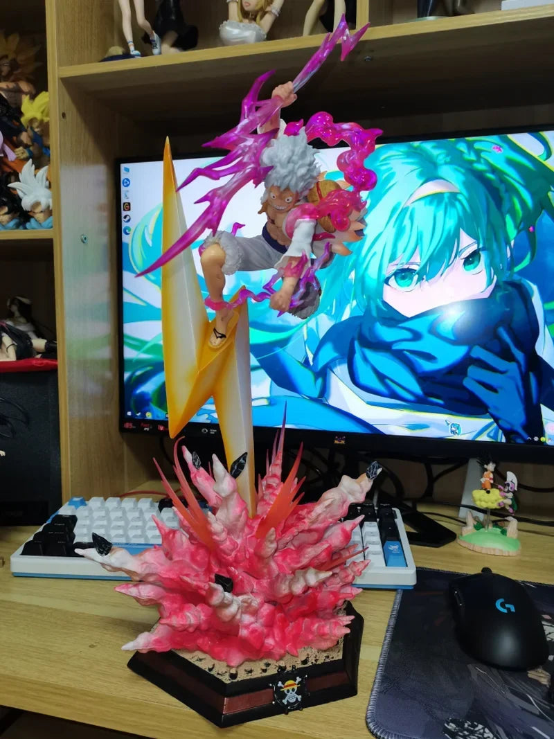 One Piece Anime Figures Gear 5 Luffy Sun God Nika Figure 50cm Pvc Figurie  Gk Statue Collectible Model Decoration Anime Kids Gif