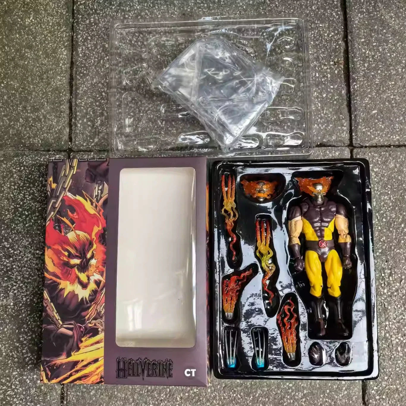 Ct Toys Wolverine Hellverine Figures Hot Mafex 096 X-Men Hell's Fire Action Figurine PVC Statue Collection Model Decor Gift Toy