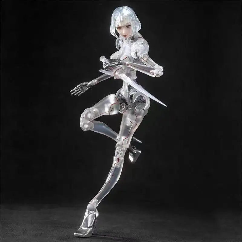 Sci-Fi Android Figure 1/12 AI Agent Femella C1 Action Figure Movable Joints Model Collectible GK Toy Desktop Ornament Anime Gift