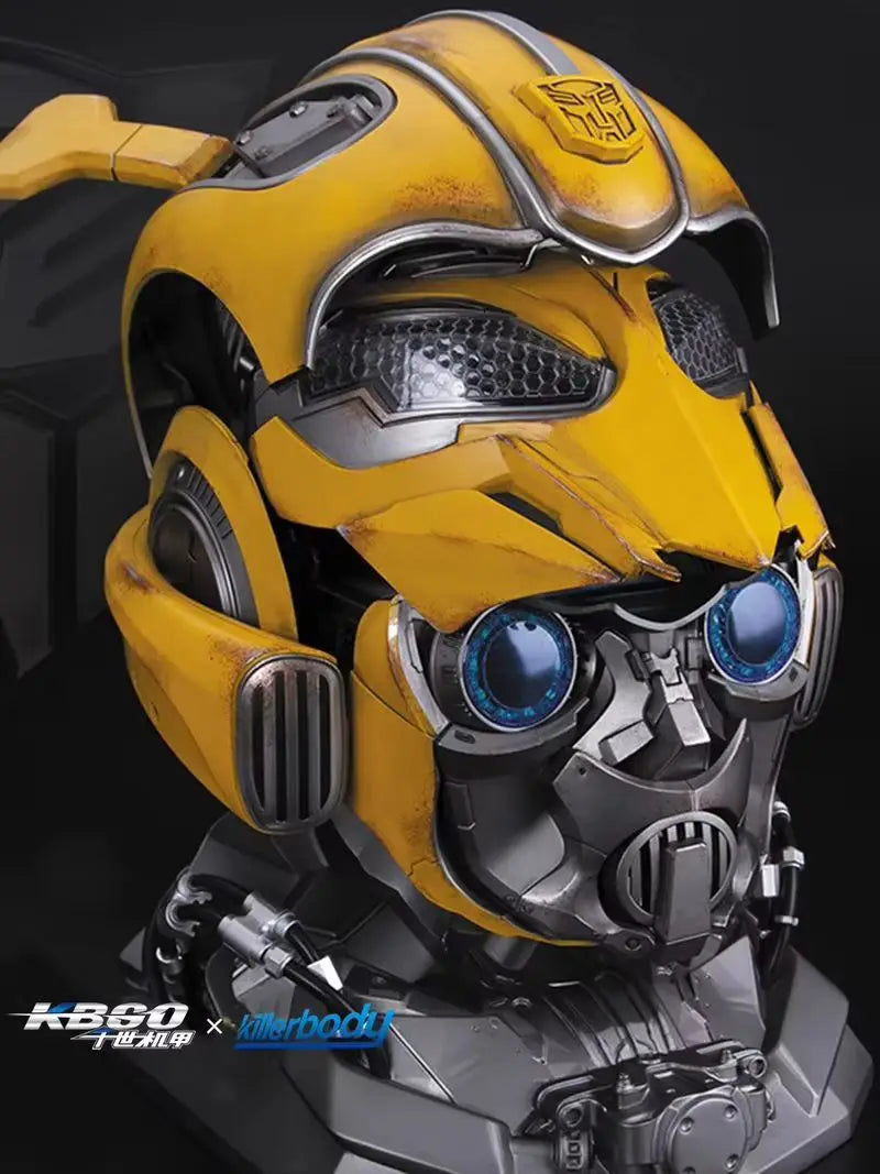 Kids Cos Bumblebee 1:1 Helmet  Anime Fiugre Wearable 1:1 Mask Transformers Chinese And English Voice Controlled Toy Model Gift