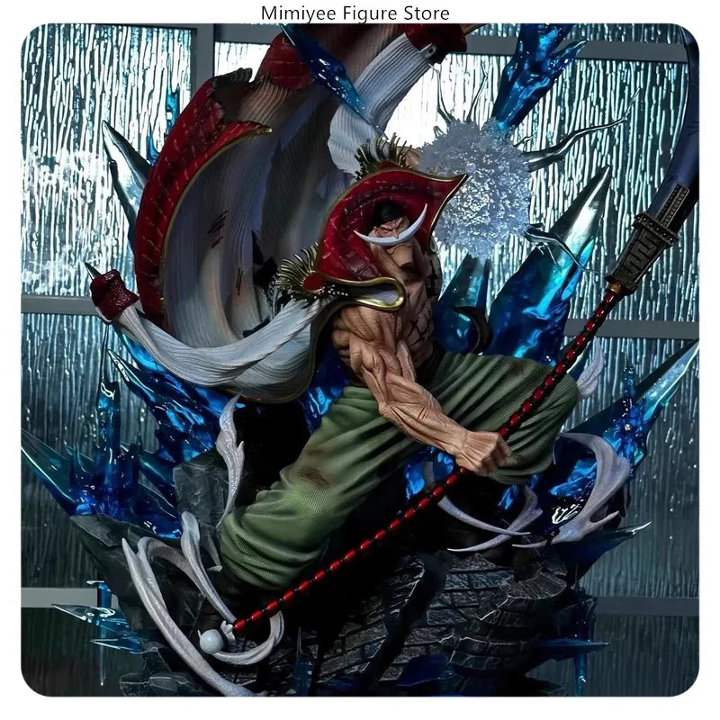 38cm One Piece Whitebeard Attacking Pose Anime Figure Model Statue Desktop Decoration