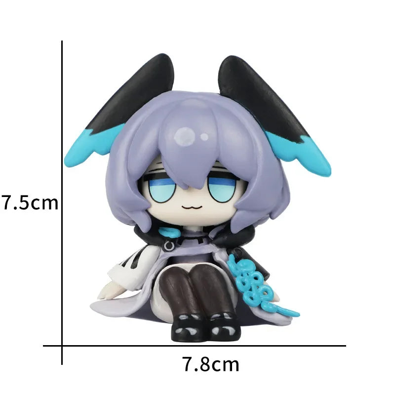 Sitting girl 7.5cm  Q Version Figure the Paradigmatic Model Toys Anime Game Periphery Kawaii Doll Gifts box packaging