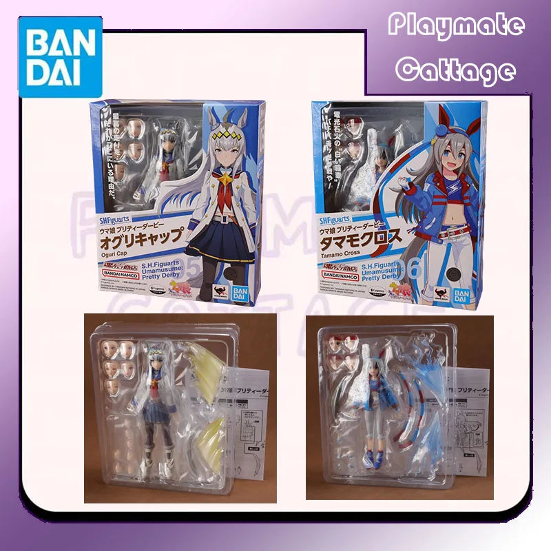 In Stock BANDAI Original SHF Oguri Cap Tamamo Cross Umamusume:Pretty Derby Anime Figure Model Toy Collectible Gift Children Girl