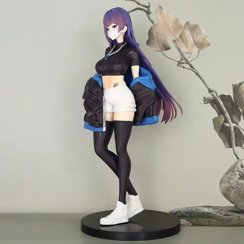 Cross-Border New Product Masked Girl Yuna Figure Desktop Case Ornament Anime Themed PVC Collectible Adult Toy for Gamers