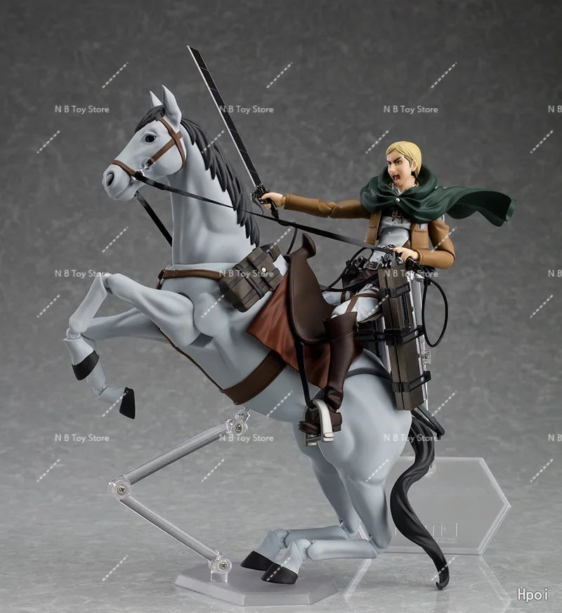 In Stock Original MaxFactory MF Figma 446 Attack on Titans Erwin Smith PVC Anime Action Figure Model Gift Collection Toys15cm