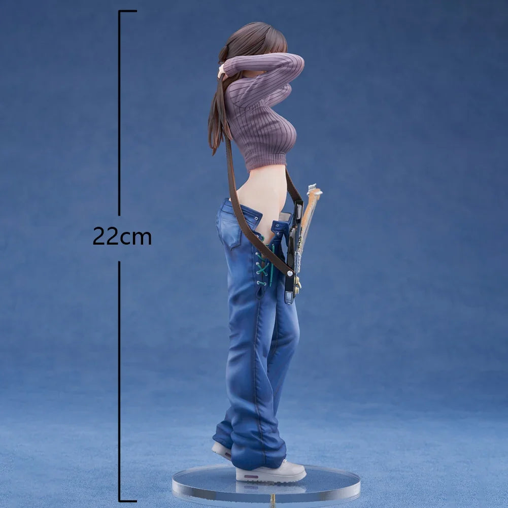 22CM Guitar MeiMei Cool Cowboy Music Girl Doll Collection Standing Action Figure Anime Figure Toy Game Collectible Model Gifts