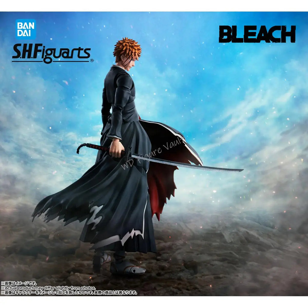 In stock Bandai  S.H.Figuarts Ichigo Kurosaki - Getsuga Tensho 15.5CM PVC Figure Highly Detailed Collectible Model Toy Gift