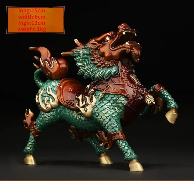 Lucky Copper Animal Unicorn Ornaments Attract Wealth Living Room TV Cabinet Decor