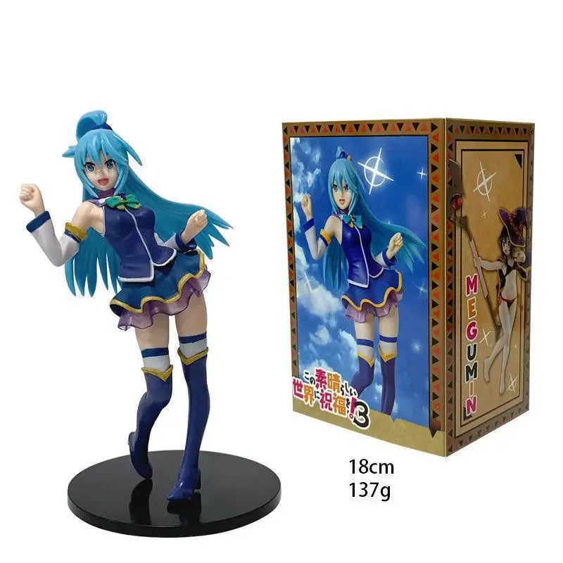 God's Blessing on This Wonderful World Season 17-18cm Megumin Aqua Figure Anime Swimsuit Beautiful Girls Model Ornaments Gifts