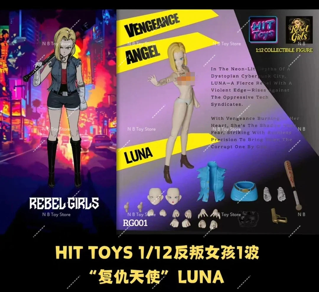 Hit Toys Rebel Girls 1/12 SHF Hell Phantom Nika Bulma Vengeance Angel Luna Android 18 Anime Action Figures Collector Models