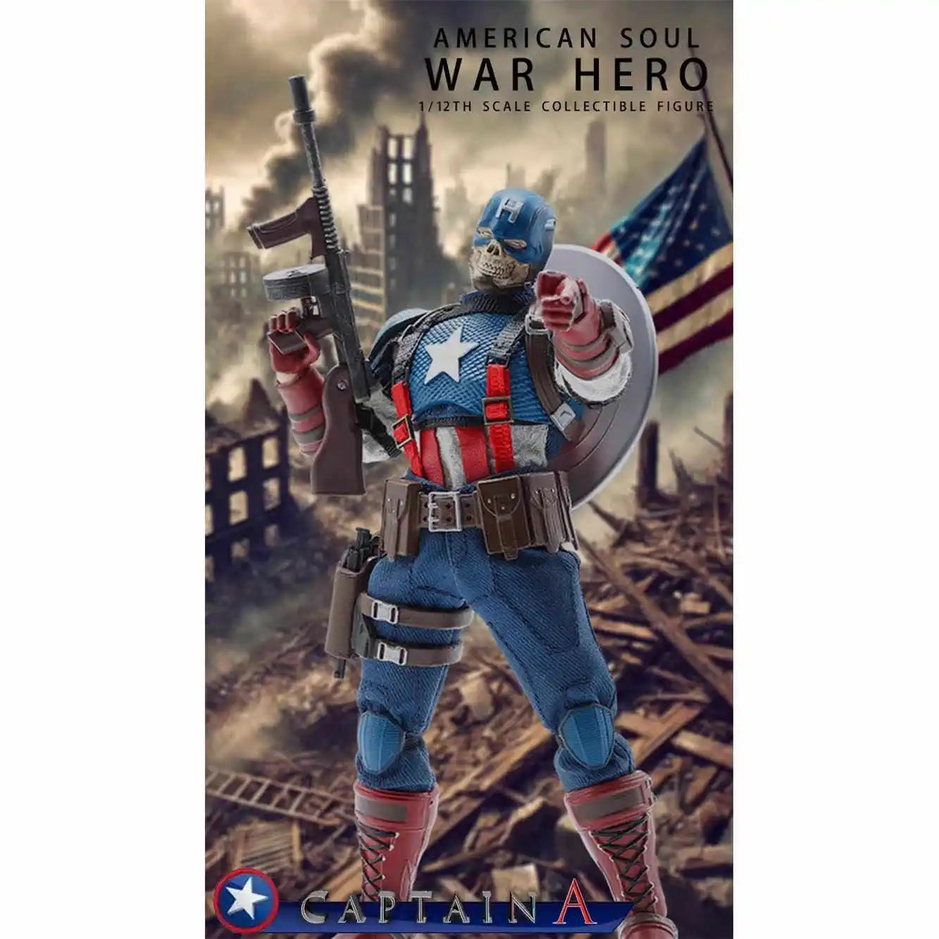 War Hero Action Figure Captain American Soul 1/12 Scale Collectible JMToys JM003 Anime Model Toys for Boys Gifts Original Box