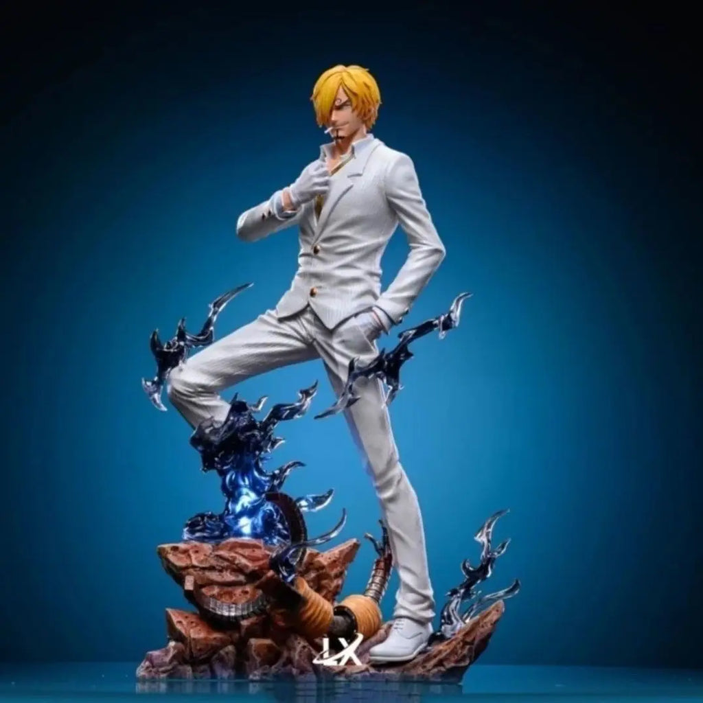 One Piece Sanji Dual Wings Anime Figure with 2 Heads GK Statue Model Toy 25cm