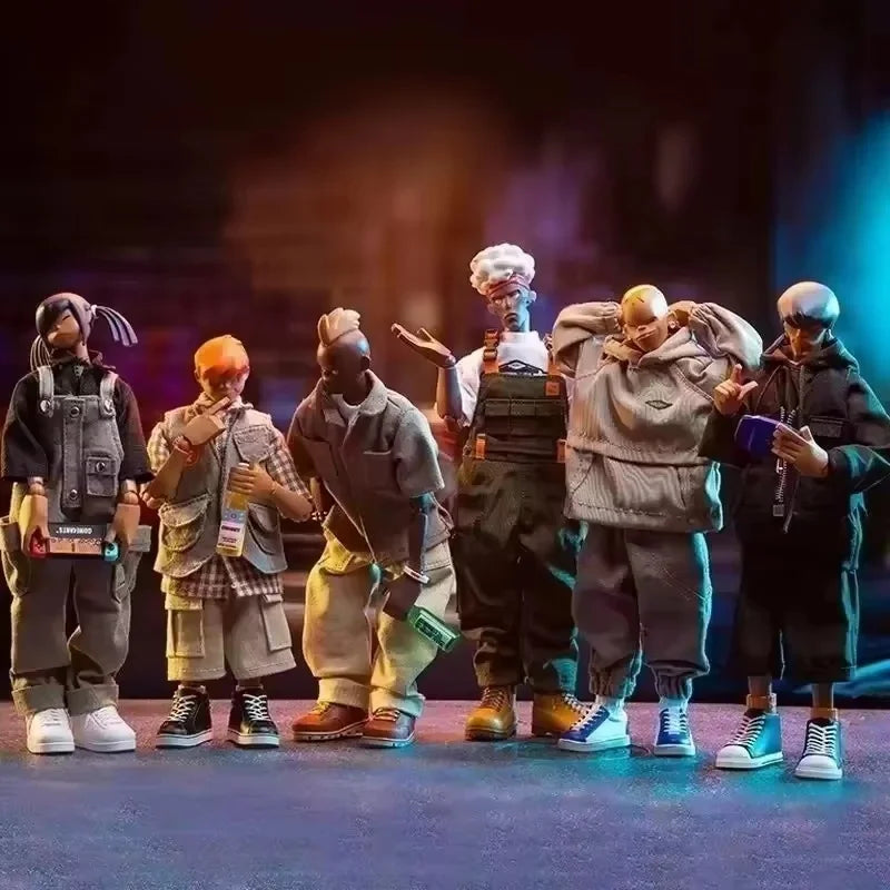 Come4arts Hip-Hop Street Dance Series Anime Figures Trendy Fashion Movable Toy Collection Decoration Model Toys For Boys Gift
