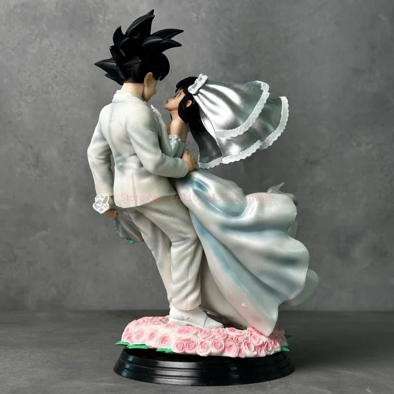 Dragon Ball Z Son Goku & Chichi Wedding Version 31cm Pvc Action Figure Collectible Model Toy Couple Statue Ornament Wedding Gift