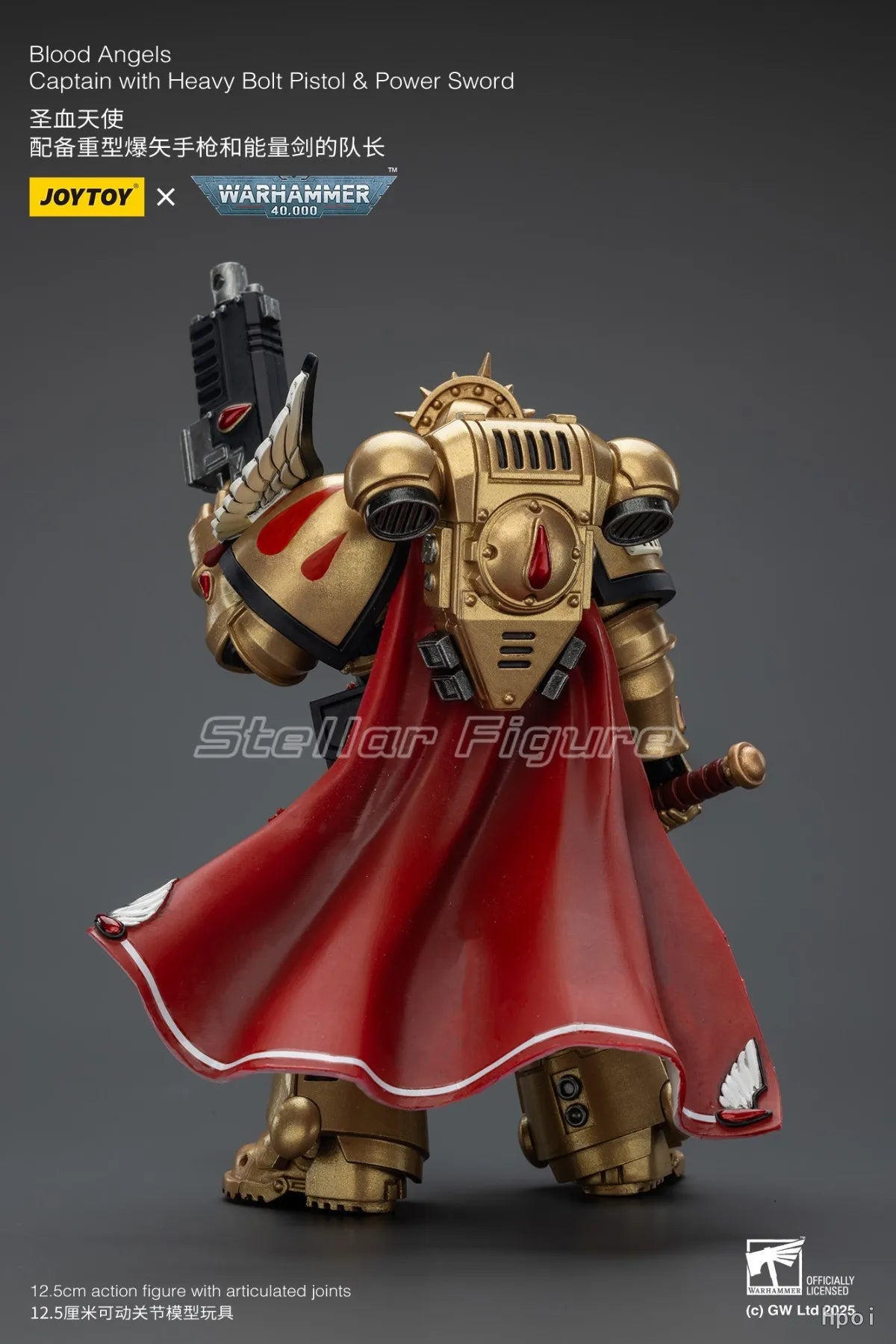 【SF】JOYTOY Warhammer 40K 1/18 Action Figure Blood Angels Captain with Heavy Bolt Pistol Power Sword Model Toys Gifts Collection
