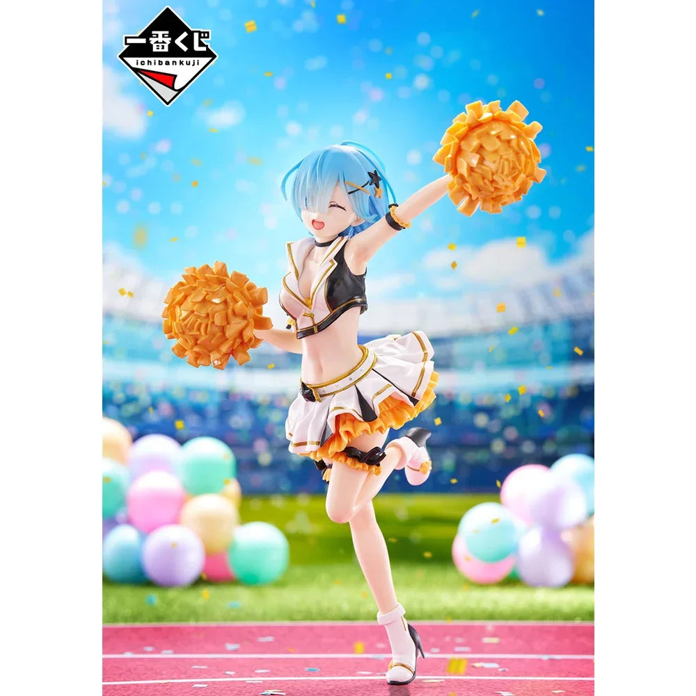 BANDAI Ichiban Kuji Re:Life in A Different World From Zero Cheerleaders Emilia Rem Give You Courage Action Figure Ornaments