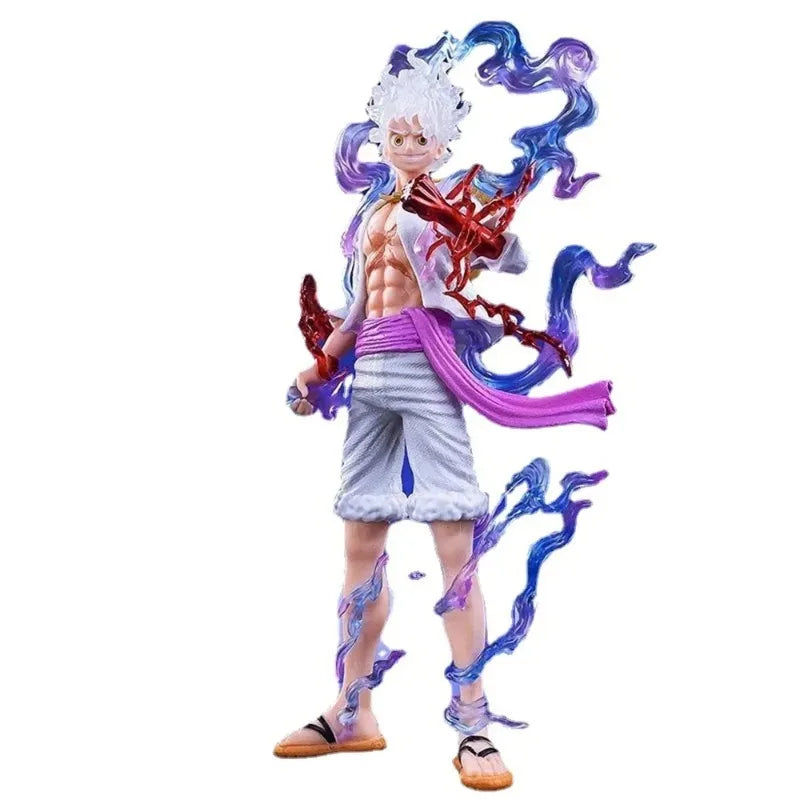 30cm Handmade Anime One Piece Set Luffy Gear 5 Nika Sun God PVC Action Figures Statue Collection Model Desktop Ornament Toy Gift