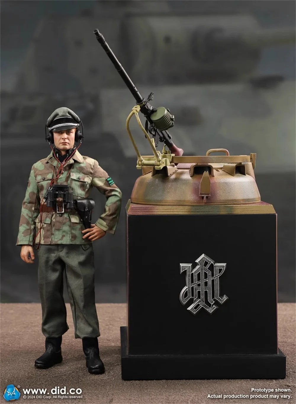 1/6th DID E60077 WWII Series Soldier Doll Tank Platform Stand with MG34 Weapon Model Not Real For 12" Scene Component Collect