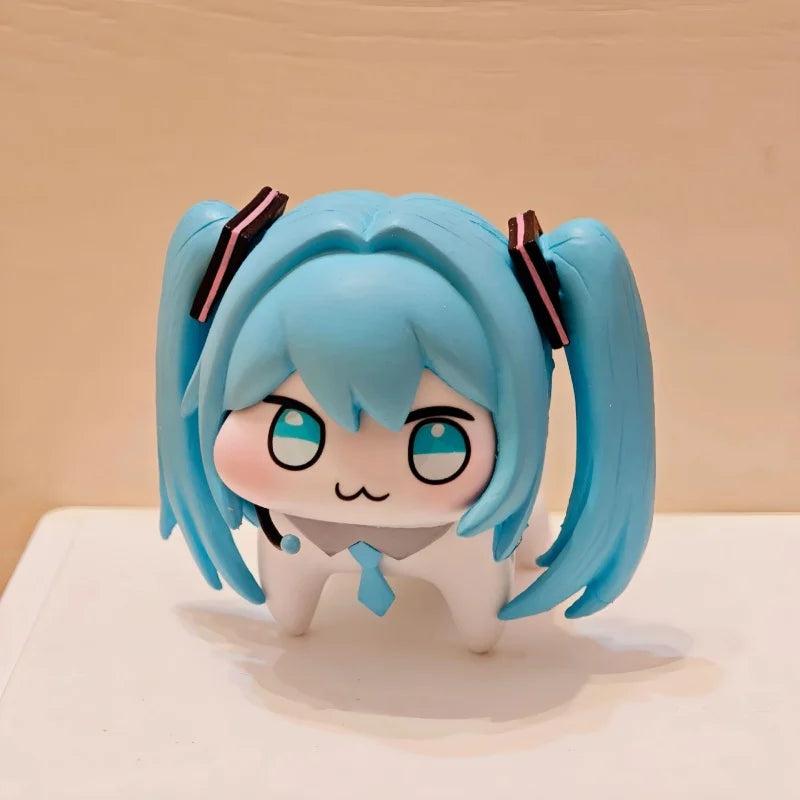 Doro Hatsune Miku Action Figures Q Version Pvc Anime Model Figures Kawaii Cartoon Cute Desktop Decoration Toy Doll Gift