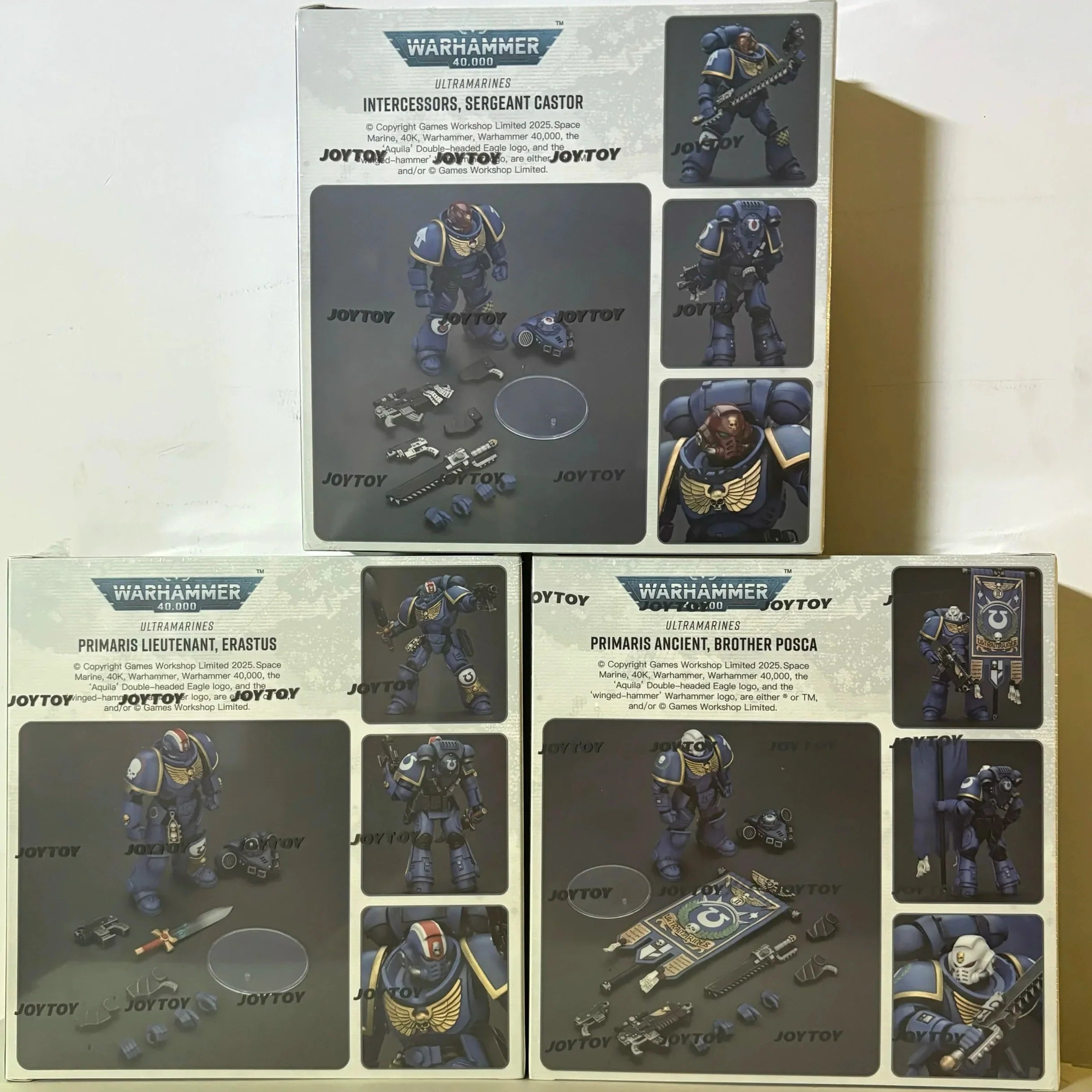 【In stock】JOYTOY Warhammer 40K Ultramarines Heroes of The Chapter Primaris Lieutenant Erastus Posca Castor 1/18 Action