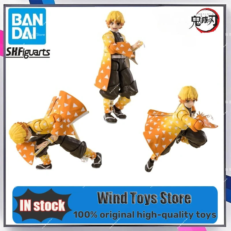In Stock 100% Original Bandai Demon Slayer S.H.Figuarts SHF Zenitsu Agatsuma Model Action Figure Toys Gift