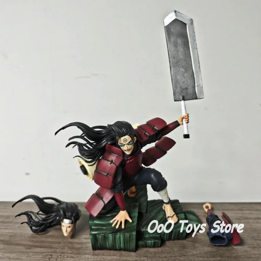 16.5cm/6.5in Anime Naruto Figure Squatting Senju Hashirama Double headed Action Figure PVC Statue Model Collectible Toys Gifts
