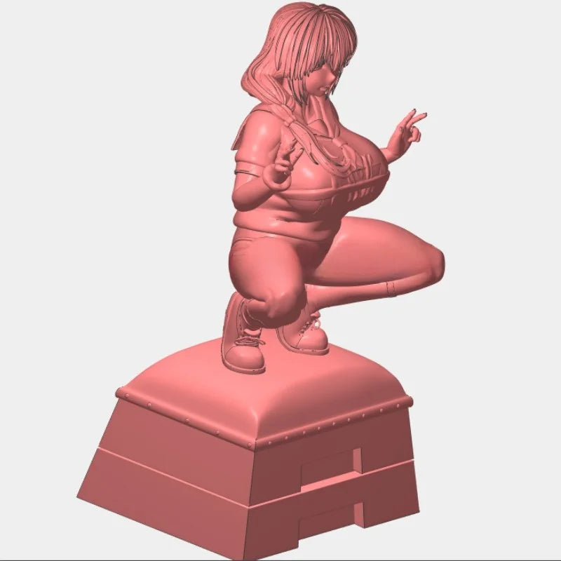 Resin White Mold Assemble High Precision 3D Print Game Figure Girl Uruibara Moon White Mold Kit Static Collectible Model