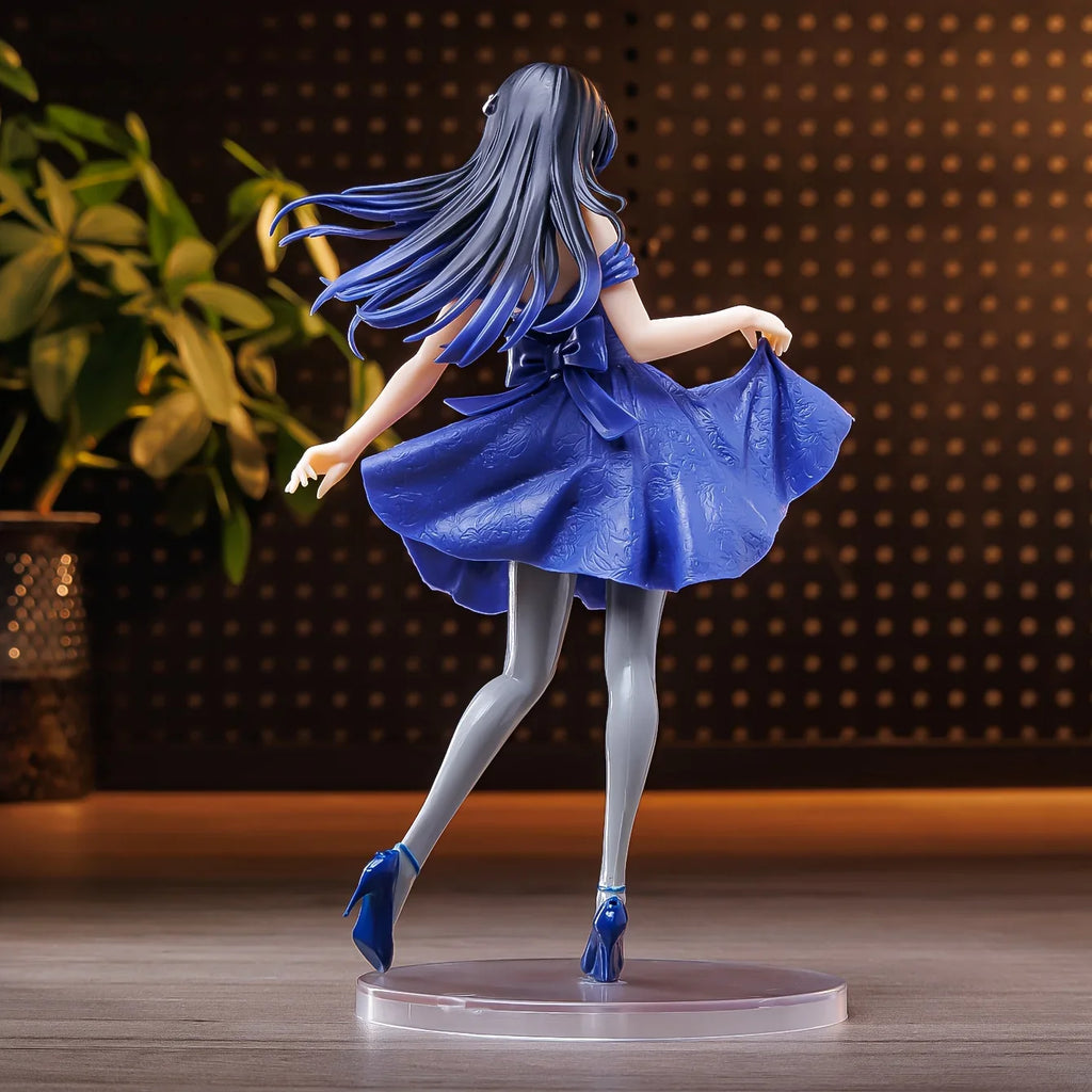 Sakurajima Mai Blue dress beautiful girl anime statue figure ornaments small gifts room decorations