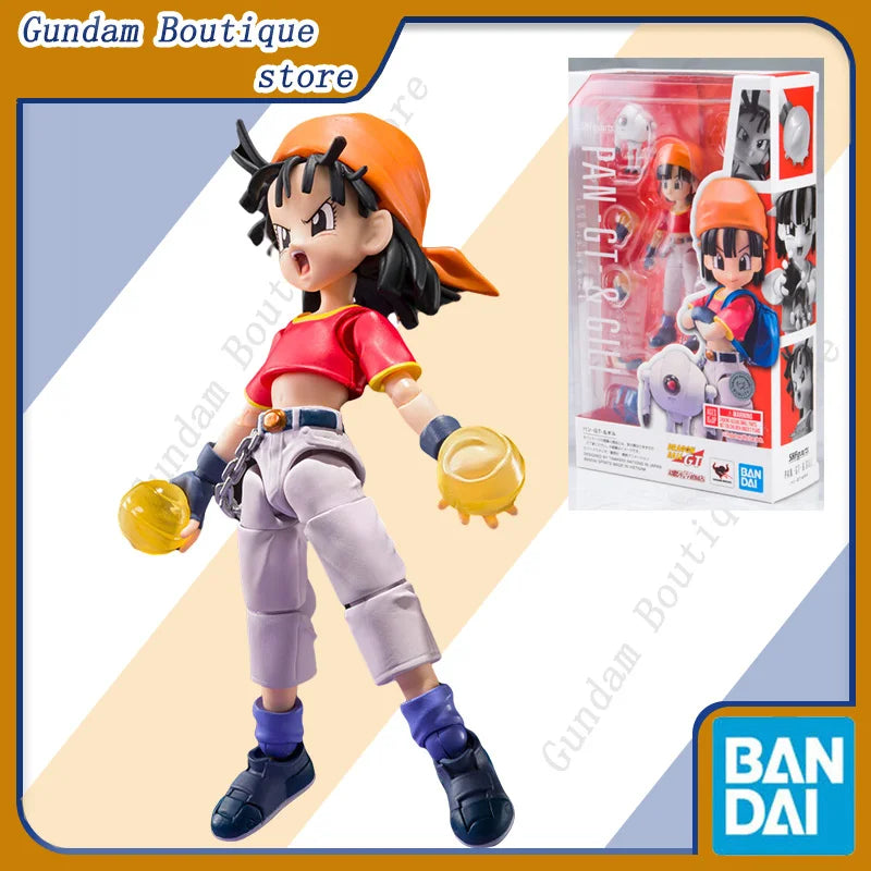 Bandai Genuine SHF Dragon Ball Pan -GT- &GILL Anime Action Figure Joints Movable Collectible Model Toys Ornaments Gift Children