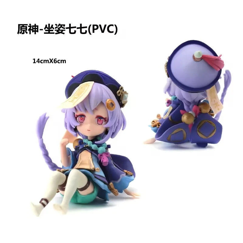 13CM Anime Game Genshin Qiqi Figure Three Poses Cute Model Q Version Toy Gift Collection Aciton Figure PVC Birthday Gifts