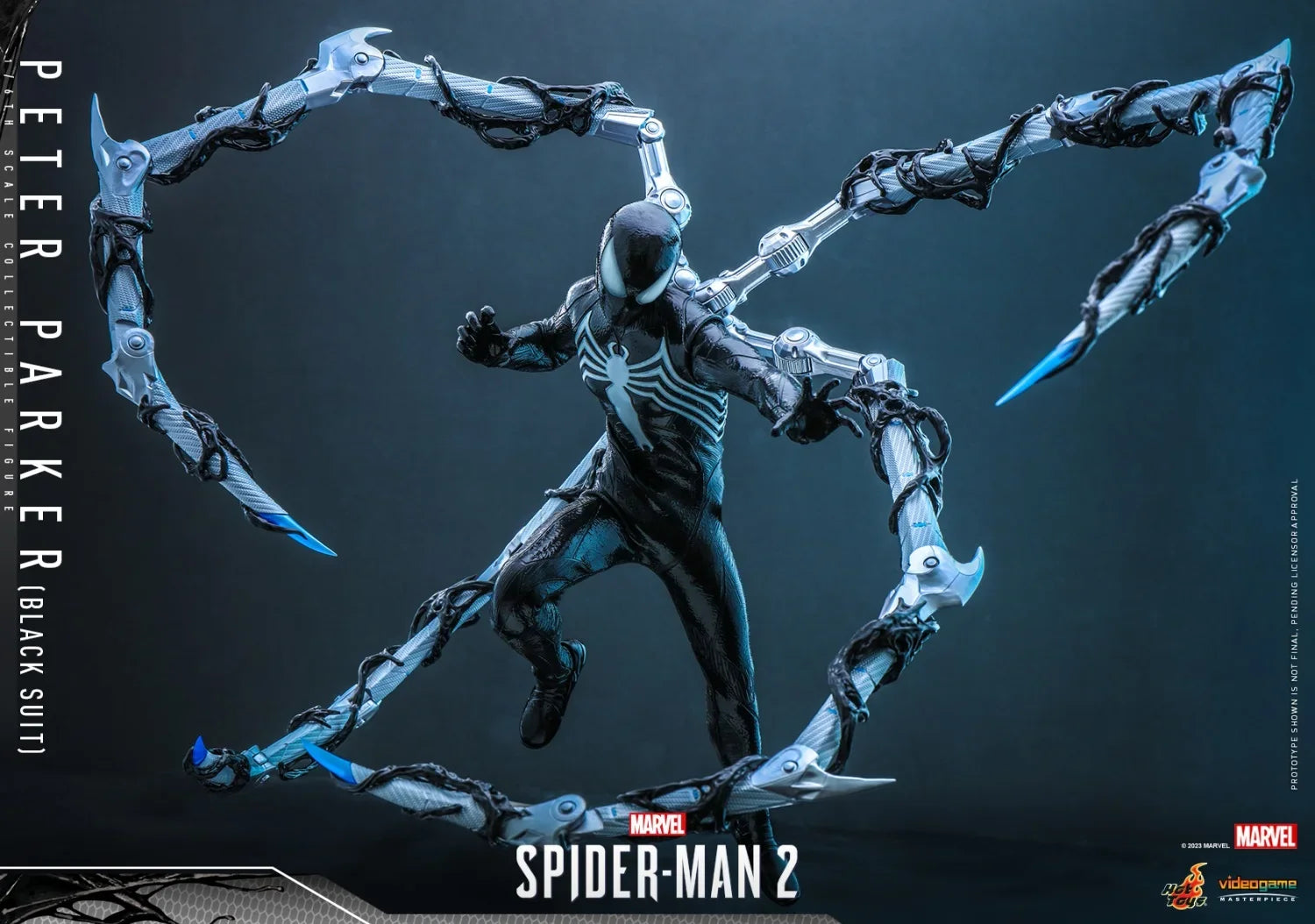 Hottoys 1/6 Vgm56 Special Marvel Spider Man 2 Peter Parker Black Venom Suit Children Festival Gift  Action Figure