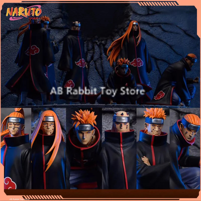 Naruto Akatsuki 37cm Anime Action Figure Set - Uchiha Itachi Madara Konan Hidan - 6 Pcs Ninja Collection Toy Model Decor Gift