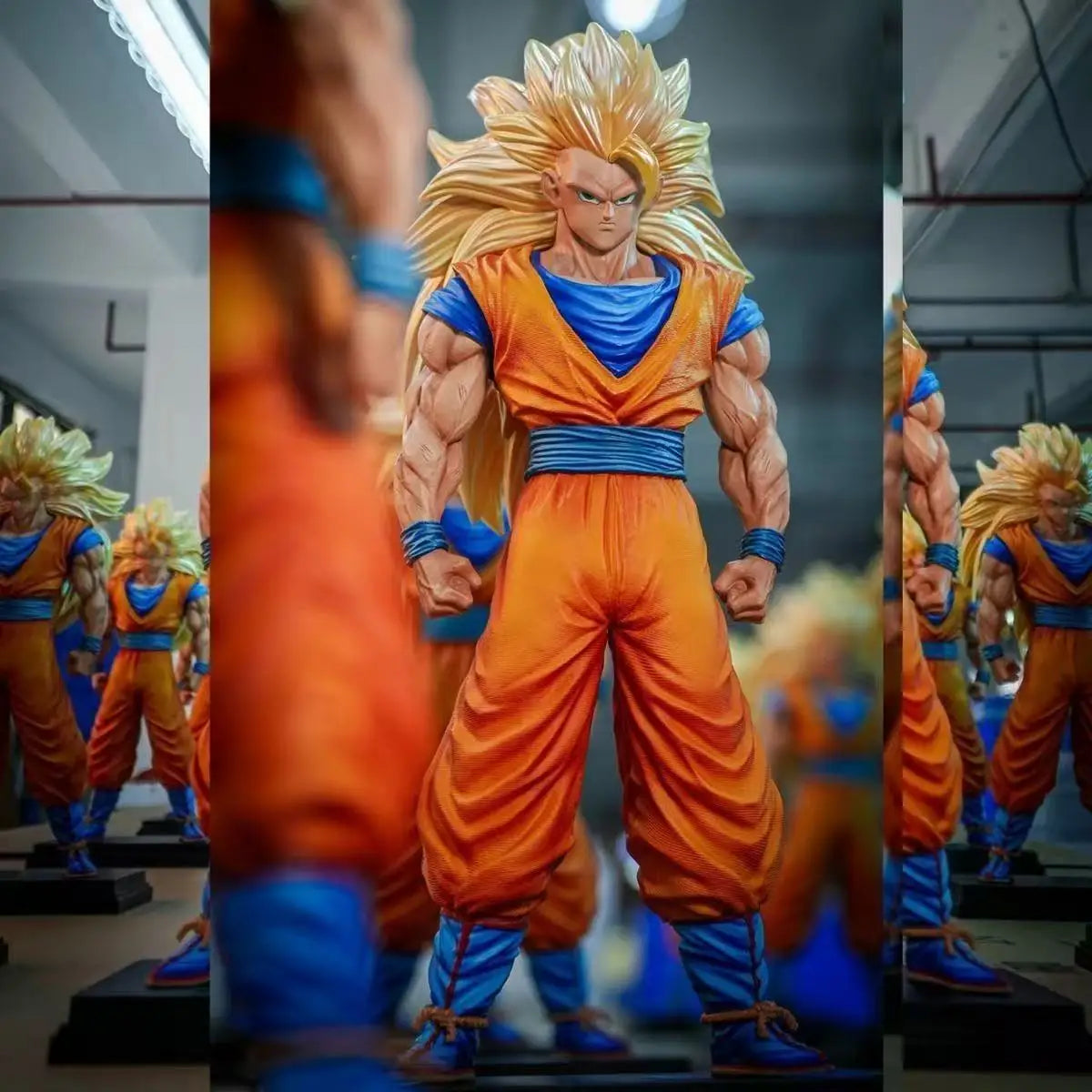 Dragon Ball Goku SSJ3 Statue 34cm,JT Collection PVC Decor for Desk Birthday Gift toy,Super Saiyan 3 Anime Action Figure Model