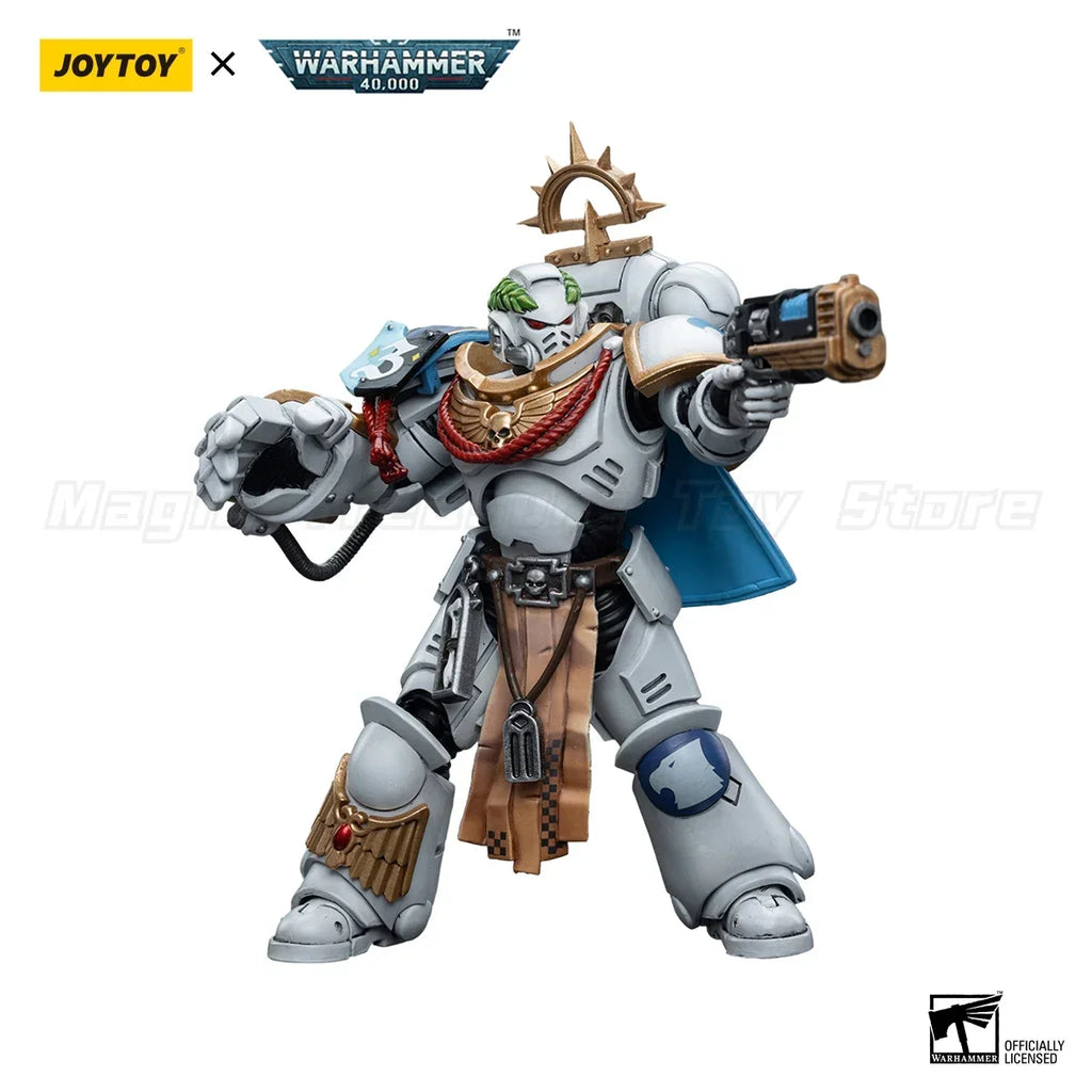 【MT】JOYTOY 1/18 Action Figure Warhammer 40K Space Marines White Consuls Captain Messinius Model Toy Gift