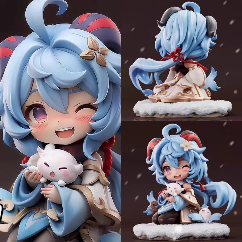 13-17CM Kamisato Ayaka Hu Tao Anime GACHA Q-version Action Figure  Ornament Holiday Gifts Ornament Action Figure Model Toys
