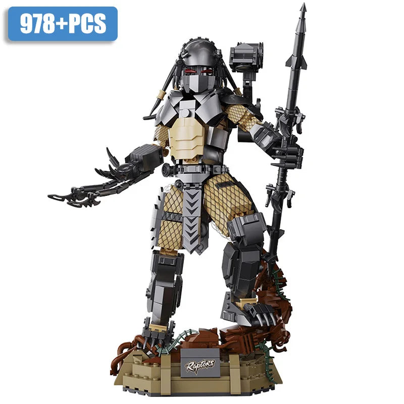 Creative MOC Predator Alien Figures Building Blocks Bricks DIY Alien Warrior Assembly Model Toys For Children Adult Boys Gifts