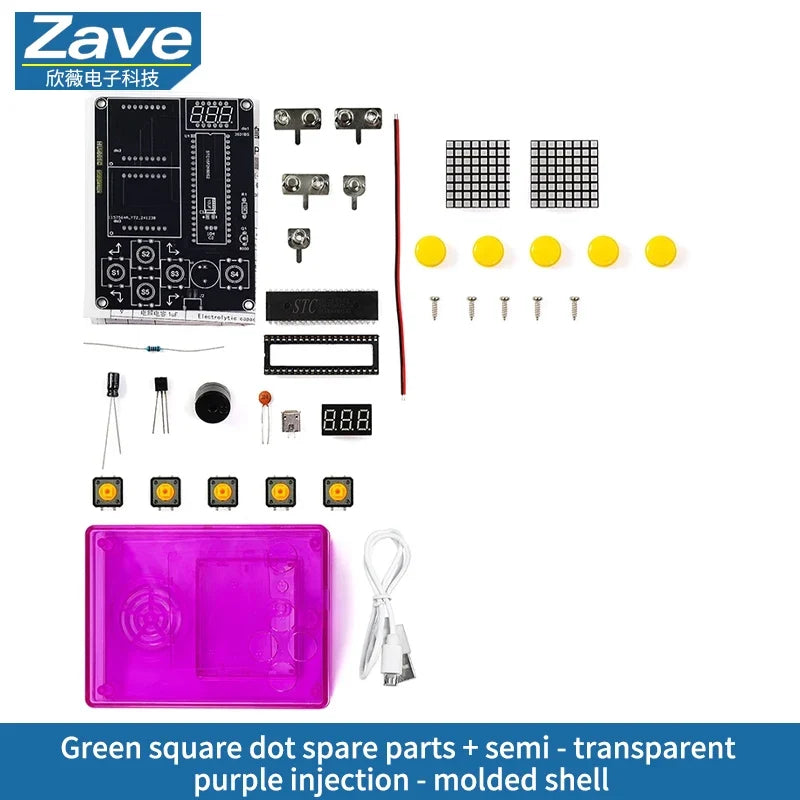 Pixel Game Console Making Kit: 51 Single - Chip Microcomputer Tetris Puzzle Game Electronic DIY Welding Practice