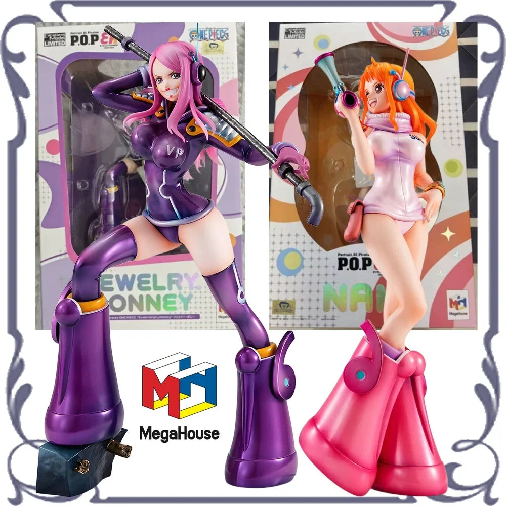 100% Genuine MegaHouse Portrait.Of.Pirates "Evolutionary History JEWELRY.BONNEY NAMI Handmade Model Anime Character Figurines