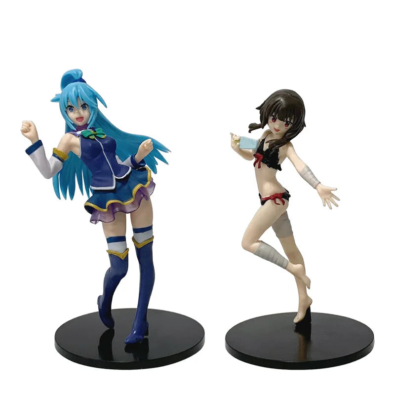 God's Blessing on This Wonderful World Season 17-18cm Megumin Aqua Figure Anime Swimsuit Beautiful Girls Model Ornaments Gifts