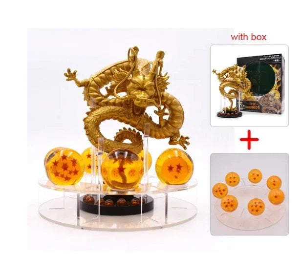 DBZ Anime Shenlong Figures Set Esferas Del Dragon and 7 Stars Dragon Crystal Balls 3.5cm Shelf Figurine Collection Model Toys
