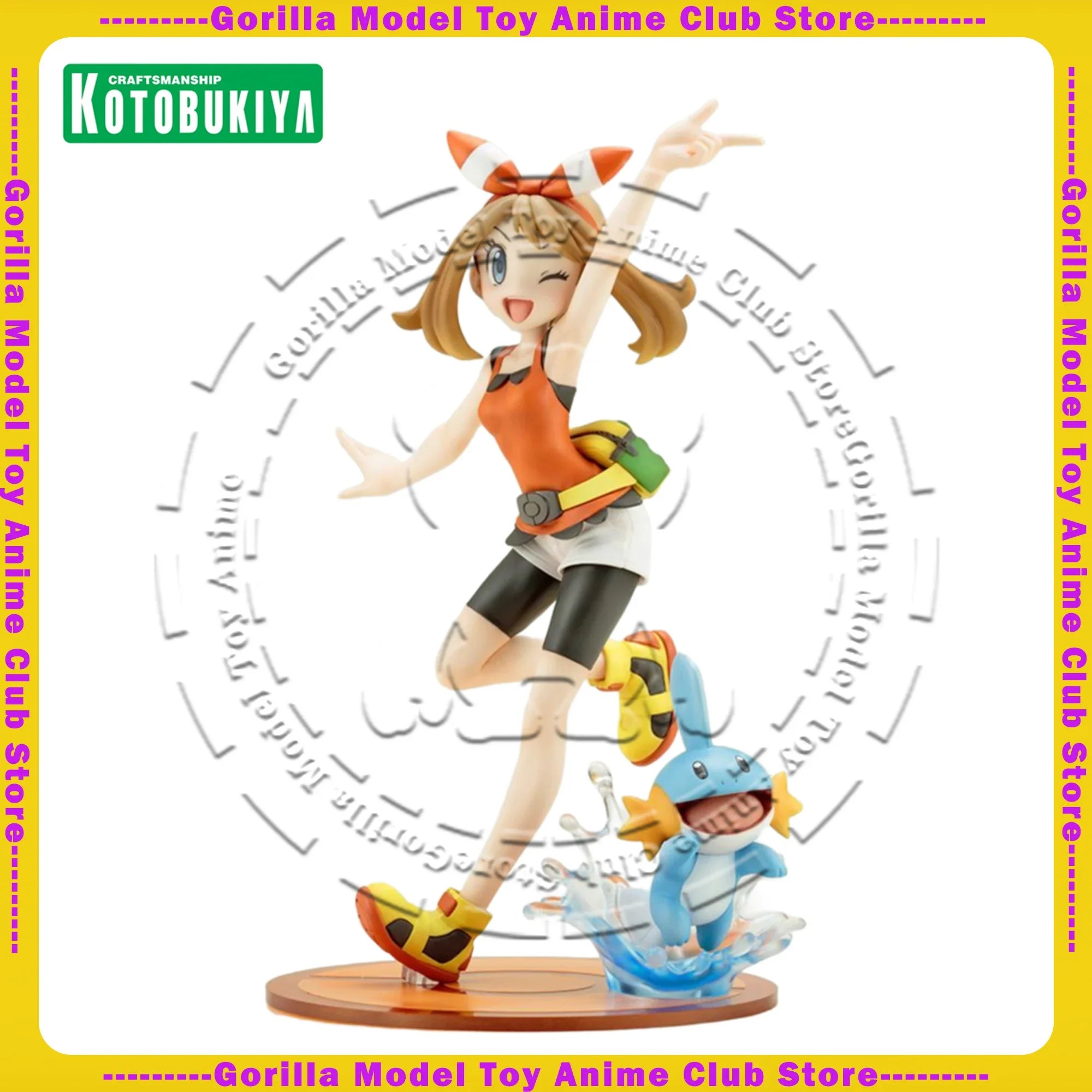 In Stock Original Genuine KOTOBUKIYA ARTFX J Pokémon May & Mudkip 195mm Action Figure Model Statue Collectible Toys Gifts