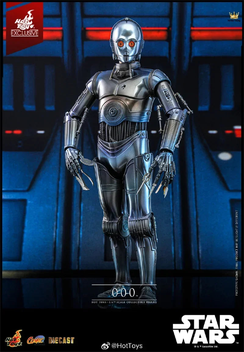 HotToys 1/6Star Wars: Dark Forces Alloy C-3PO 0-0-0 CMS016 Collection Action Figure Model Toys 29CM (Eye lights can be lit)