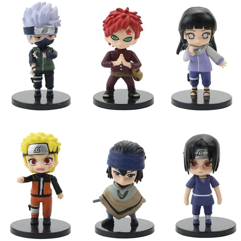 12pcs/Set Anime Q Version Naruto Shippuden Hinata Sasuke Itachi Kakashi Gaara Figure PVC Figures Toys Dolls Kid Christmas Gifts