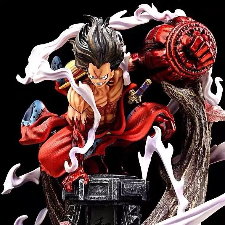 One Piece GK Resin Statue Sky-Eye Luffy Wano Country Twin Heads LED Light Up Anime Collectible Model Figure Gift for Fans