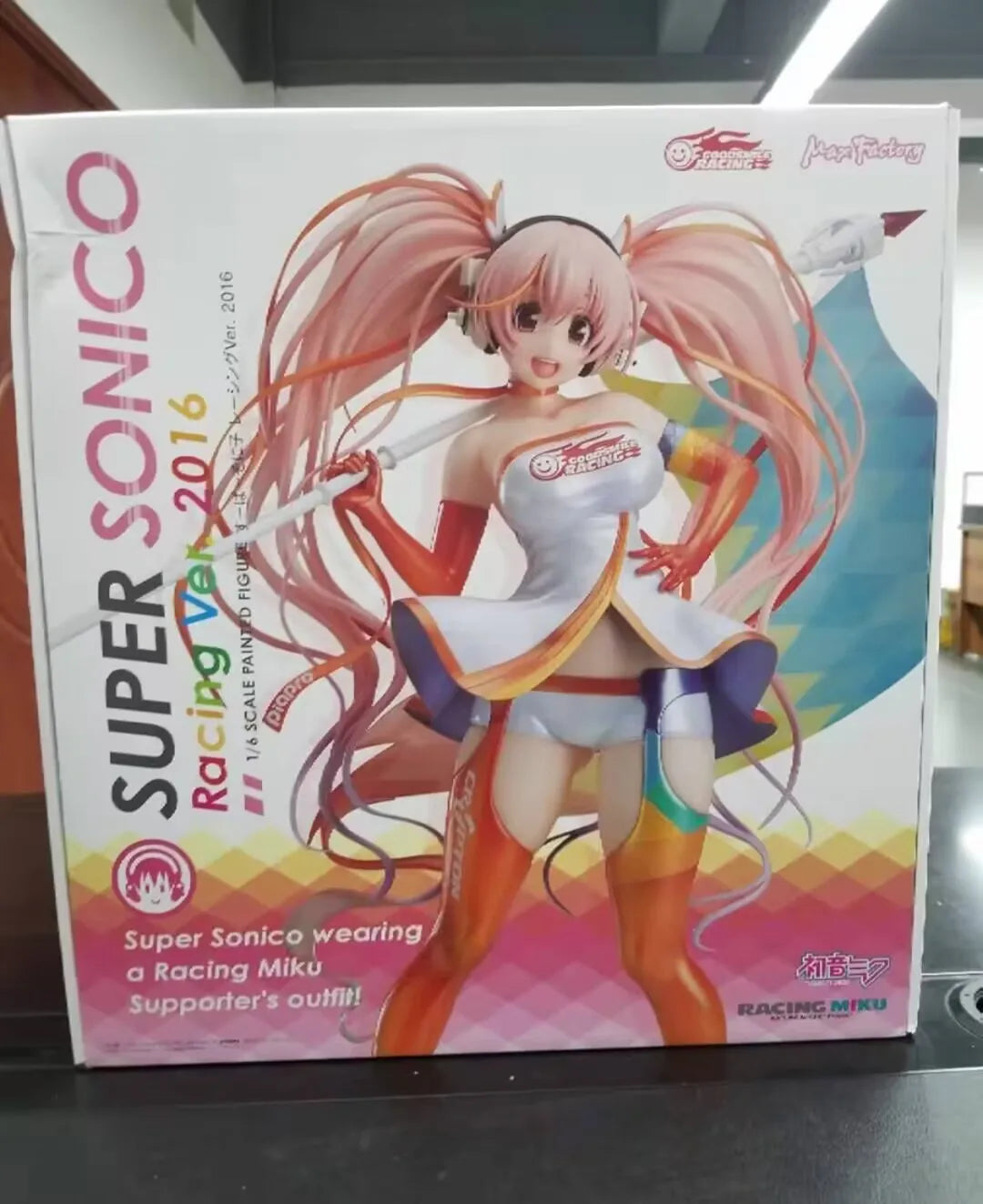Auf Lager Original Echtes SUPER SONICO Racing Ver Max Factory 2016 Actionfigur 28cm Anime Figur Modell Spielzeug Schönheiten Puppe