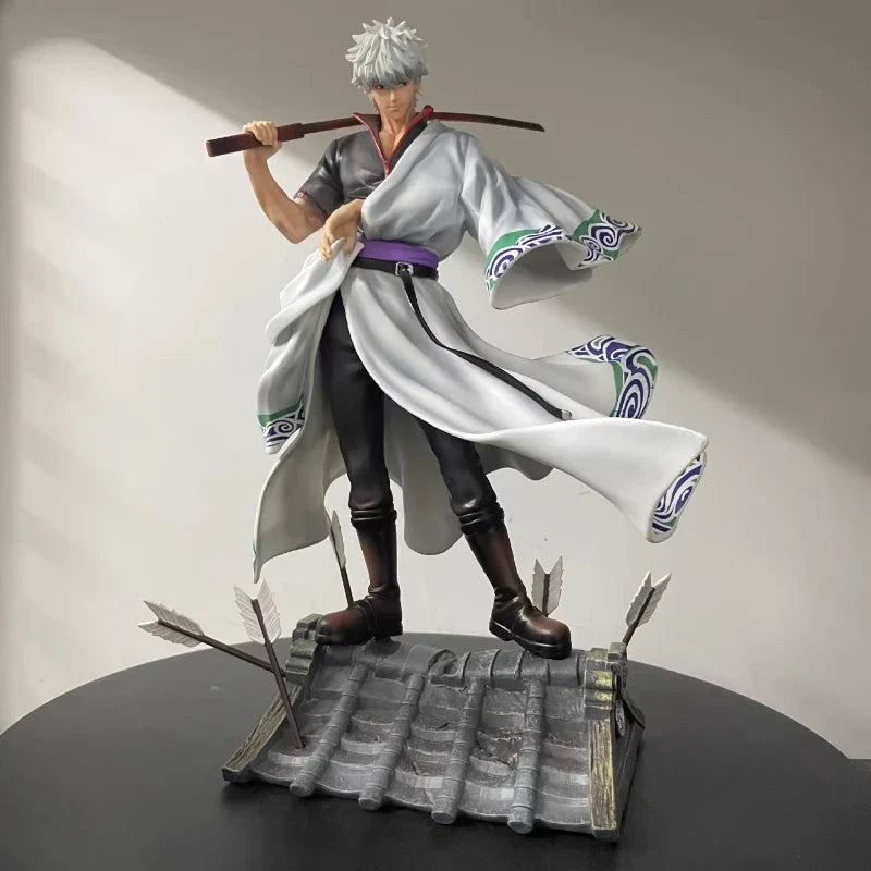 30cm Gintama Sakata Gintoki 2.0 Action Figure Resin Anime Statue With Scene Base Collectible Model Toy Desktop Ornament Boy Gift