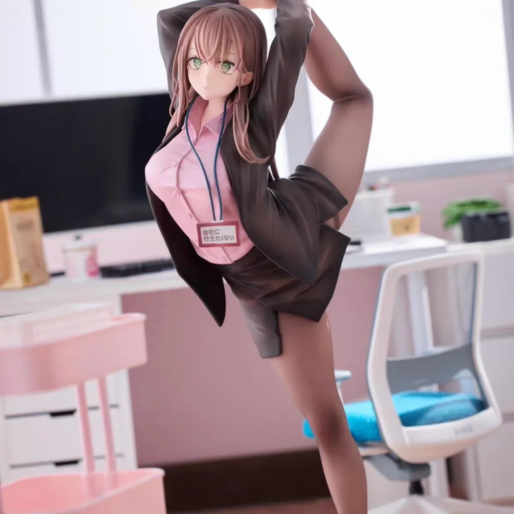 Lazy OL Girl Anime Figure Soft Body Beautiful Girl Collectible Model Gift for Boys Static Proportion /9 Available Sto