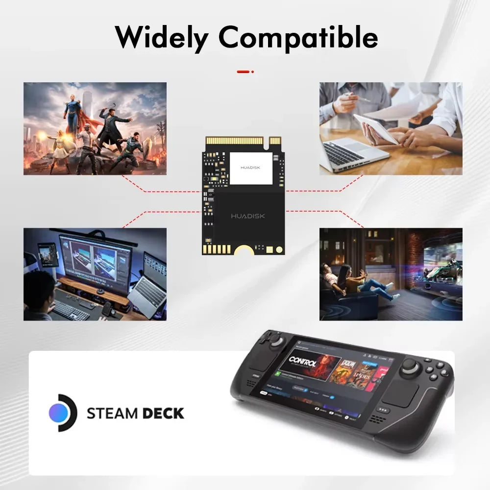 HUADISK M.2 2230 NVMe SSD 256GB 512GB 1TB PCIe3.0 Hard Drive For Steam Deck Microsoft Surface ProX/Pro7 ROG ALLY SSD Replace