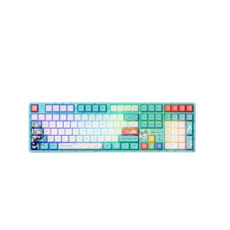 Hatsune Miku 5108B Plus Mechanical Keyboard Mouse Wireless/Bluetooth for Gaming Office Work Perfect Gift for Girls