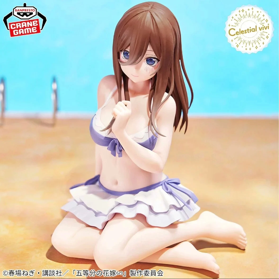 In Stock Bandai Genuine Celestial Five-Equal Bride Nakano Miku Swimsuit Scenery Figures Action Figure Collection Gift
